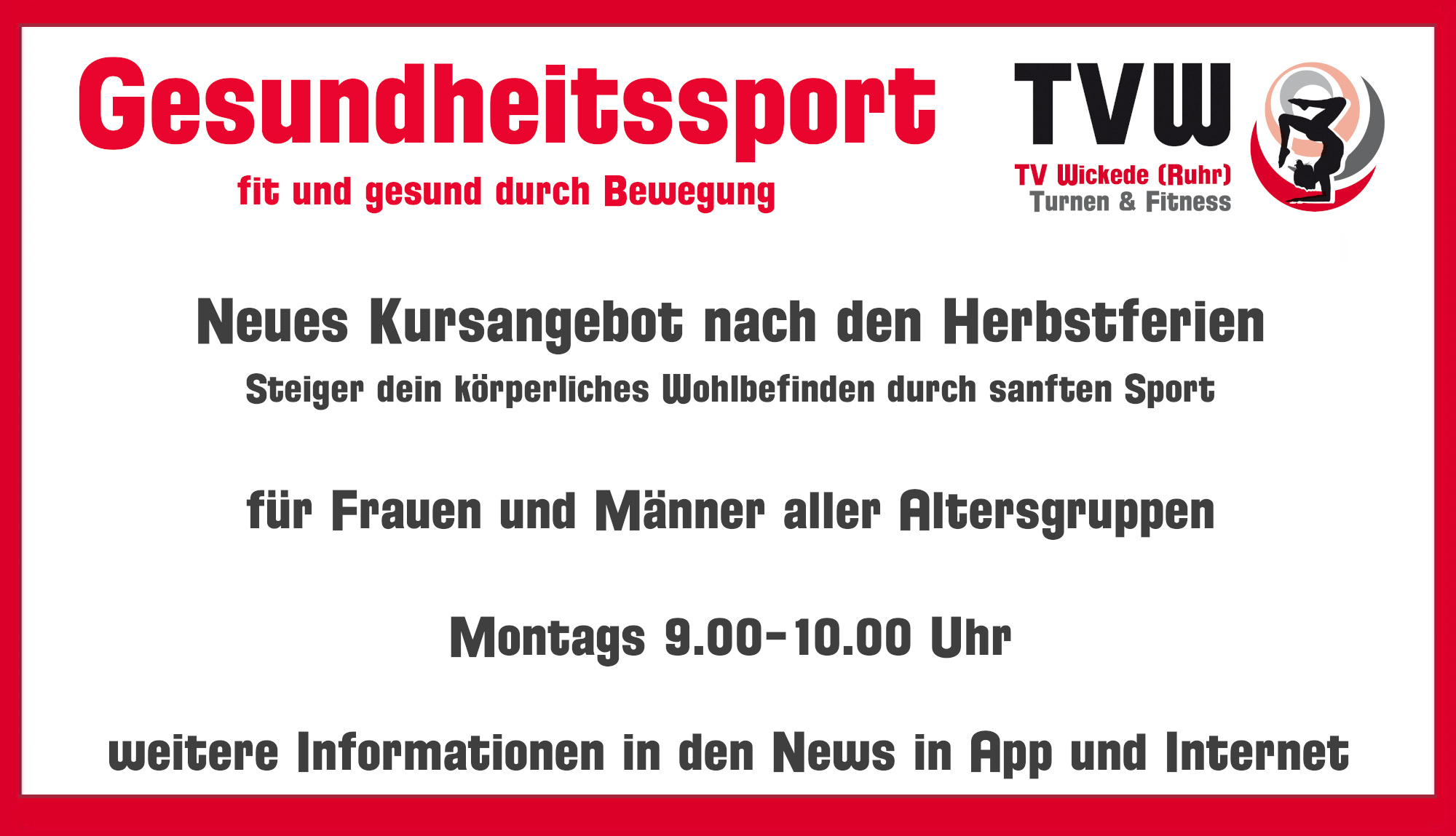 Neuer Kurs: Gesundheitssport